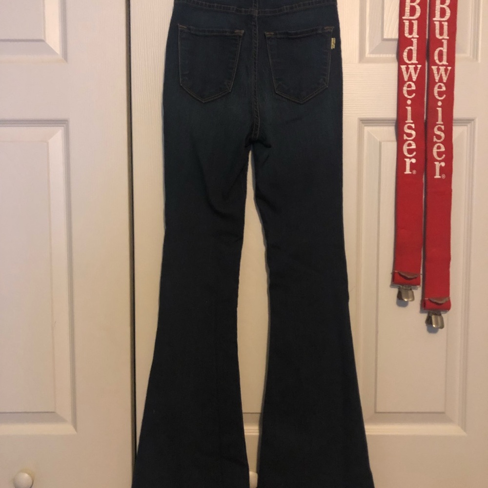 Vibrant high waisted stretch flares
